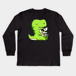 Tea Rex Kids Long Sleeve T-Shirt